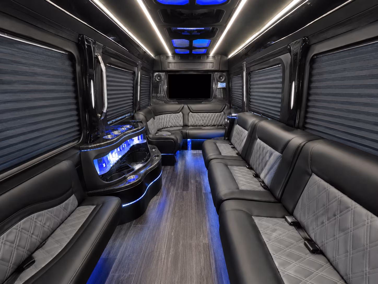 delray beach 30 passenger party bus interior
