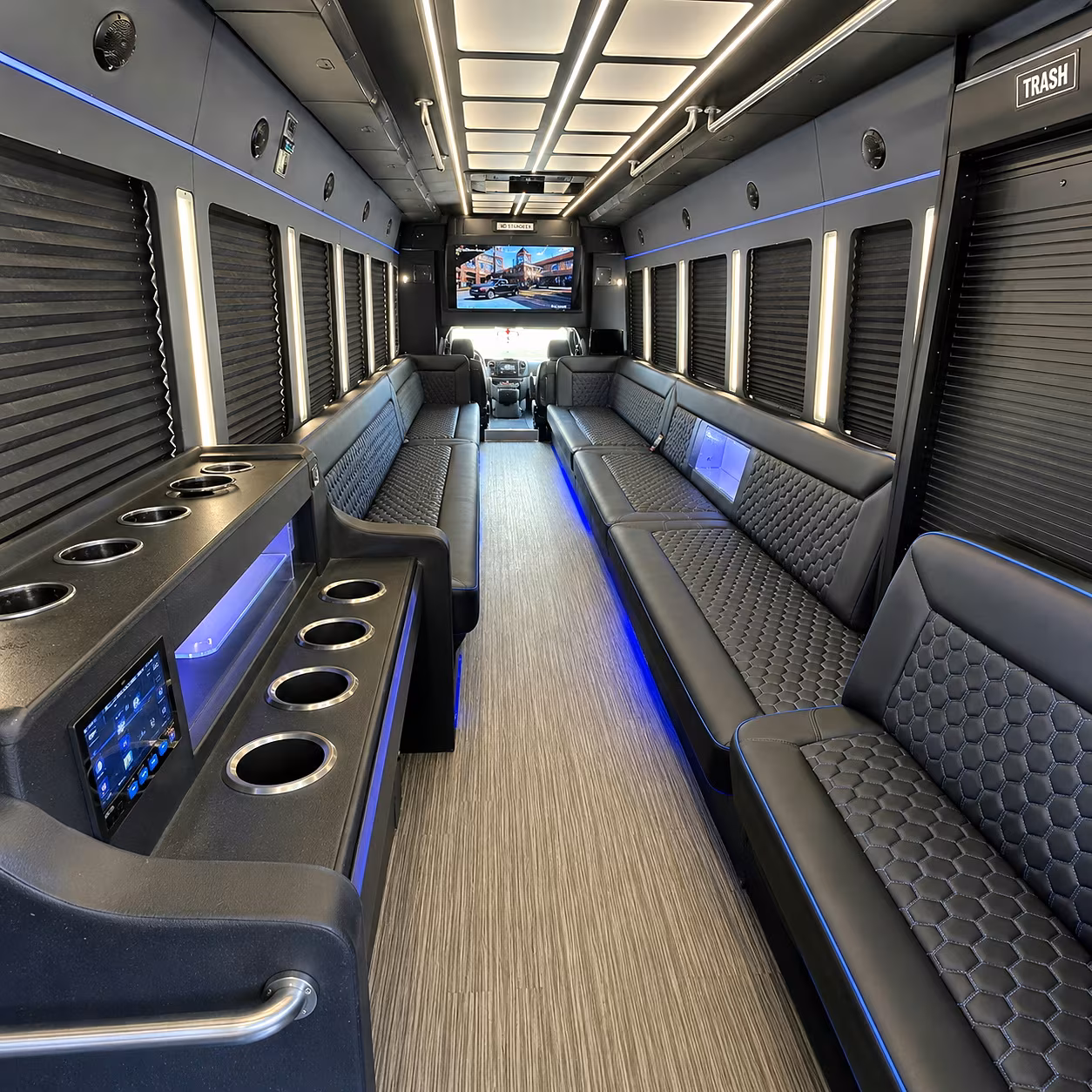 delray beach party bus rental interior