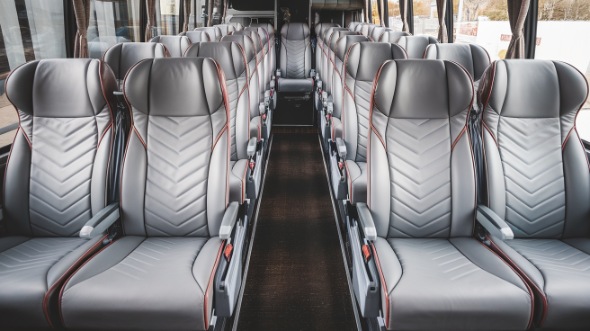 56 passenger charter bus interior view